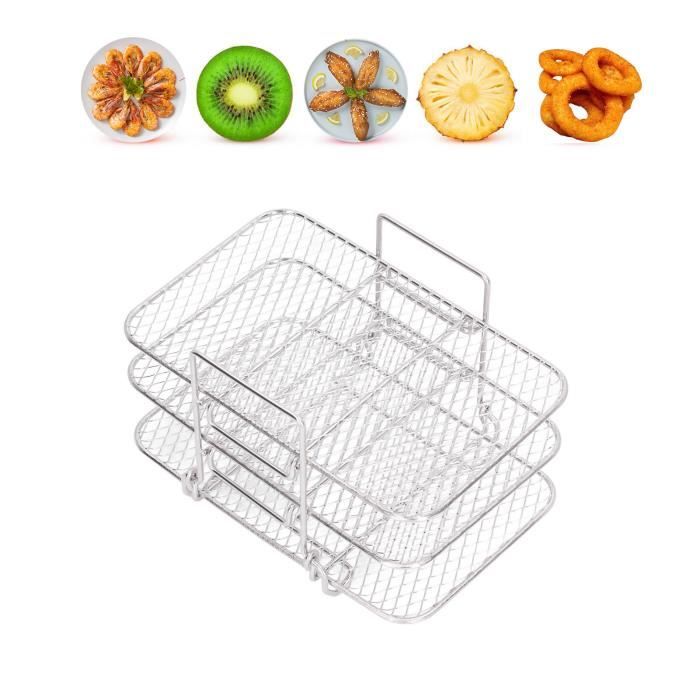 MUNTE 3 Pièces Grille Air Fryer Empilable, Grille De Cuisson Pour