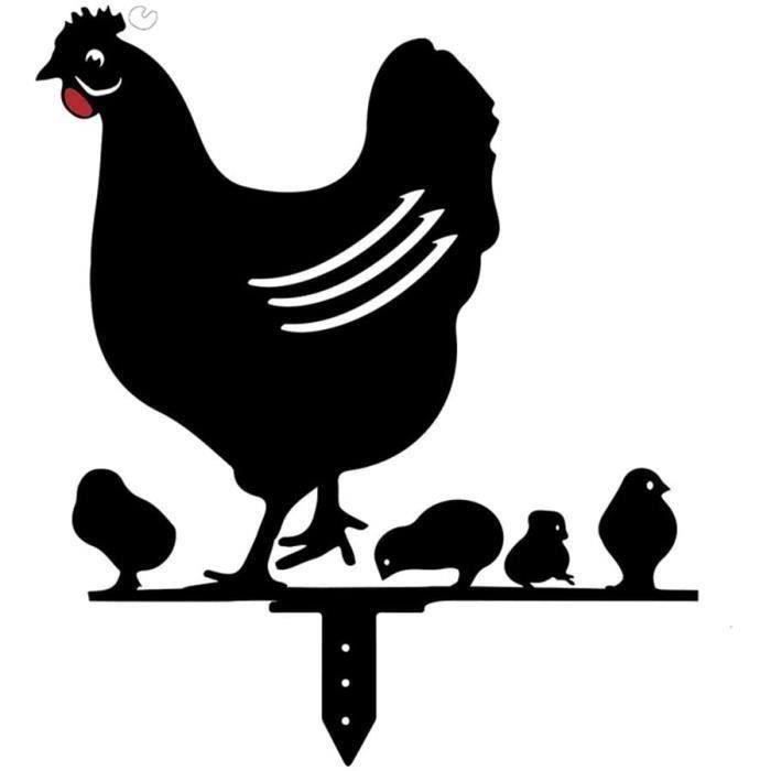 Statue De Jardin Coq/poule En Résine – Décor Amusant Pour Extérieur/intérieur, Taille 15x7x17 Cm, Couleurs Vives (jaune, Bleu, Rose, Noir, Blanc) - 10