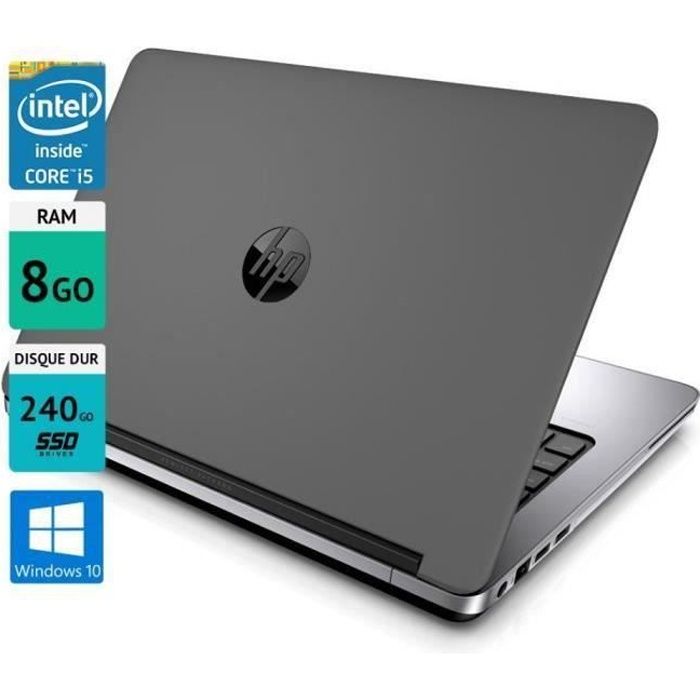 Top achat PC Portable Pc portable HP Probook 640 G1 14" 8GO SSD 240GO Windows 10 gris pas cher