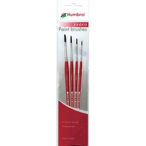 Humbrol AG4050 Coloro Paint Brushes Sizes 00,1,4,8 - :: The best A