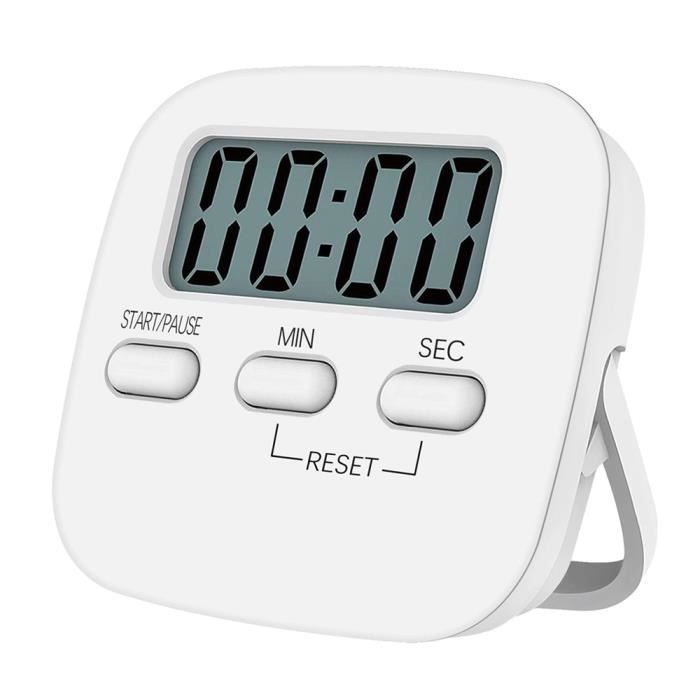 TD® Minuteur Digital Blanc Multifonctionnel/ Minuterie cuisine Grand écran,  Rappel électronique compte à rebours (99 min 59 sec) - Cdiscount Maison