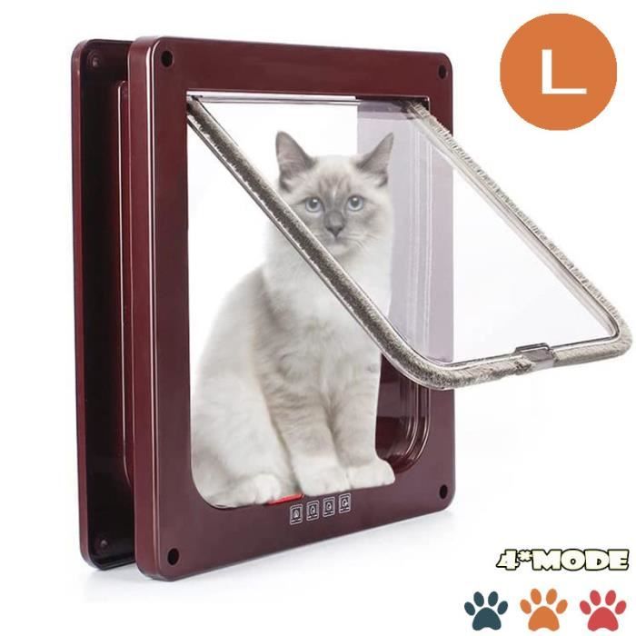 Meilleurs prix pour Chatiere Pour Chat Chien,Chatiere Chat avec Serrure Contrlable Verrouillable,Chatière avec Tunnel Cache Facile à Installer-Brun L