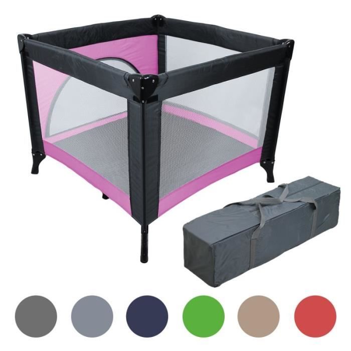 Parc Bebe De Jeux Pliable 94cm X 94cm Avec Matelas Sac Transport Rose Cdiscount Puericulture Eveil Bebe