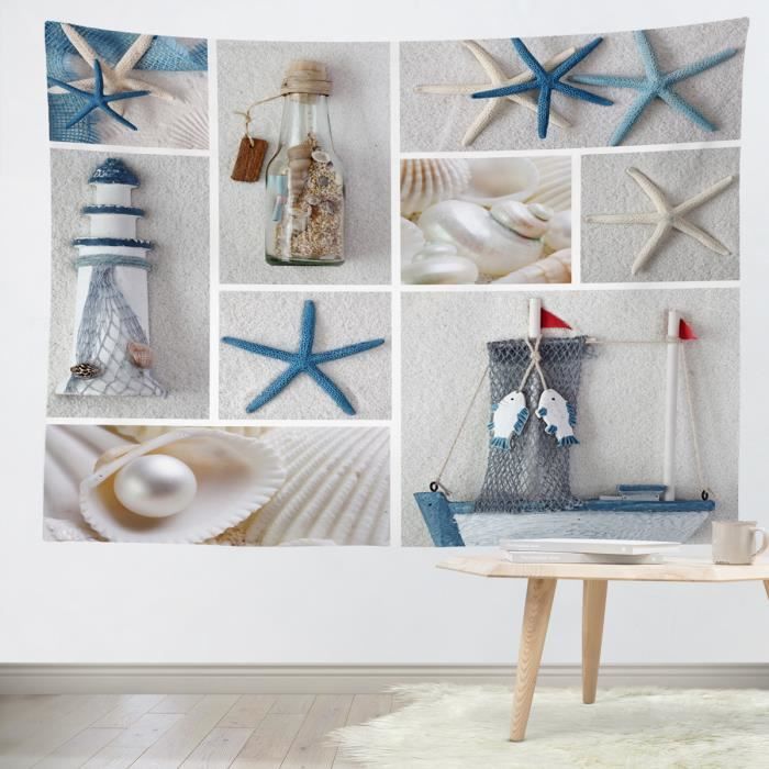 Izielad Ciel Nocturne Tapisserie Branches D'arbres En Tissu Tenture Murale Décor Pour Dortoir Salon Chambre 150X230CM 59X90.5IN