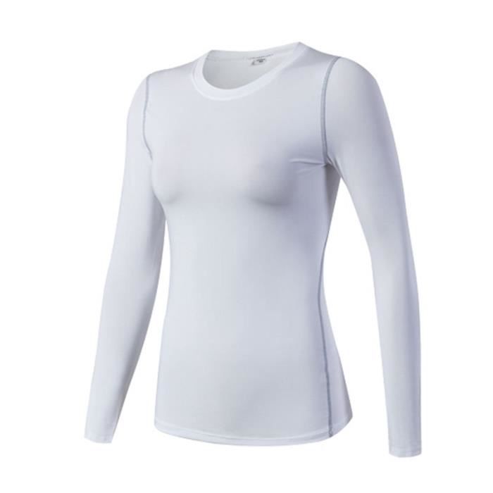 Compression Chandail Sport Femme Manche Longue T-shirt De Sport