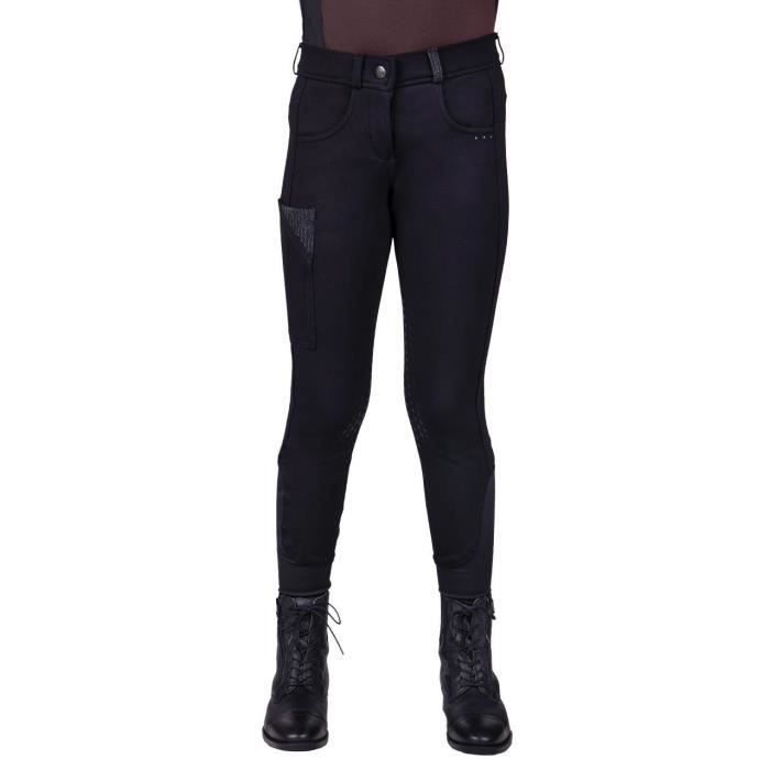 Pantalon équitation fond de peau chaud Enfant - 180 noir
