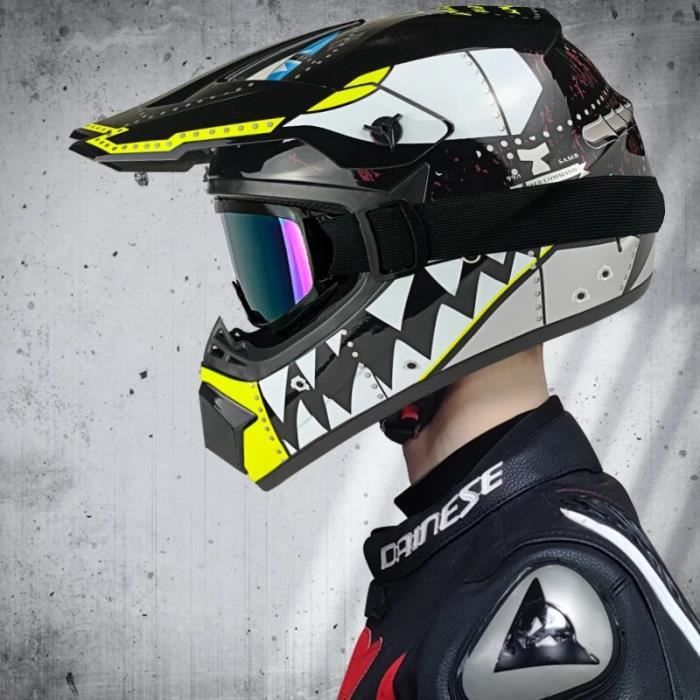 Casque Motocross Junior Complet Avec Lunettes Et Gants Certifi Dot Pour Vtt Quad