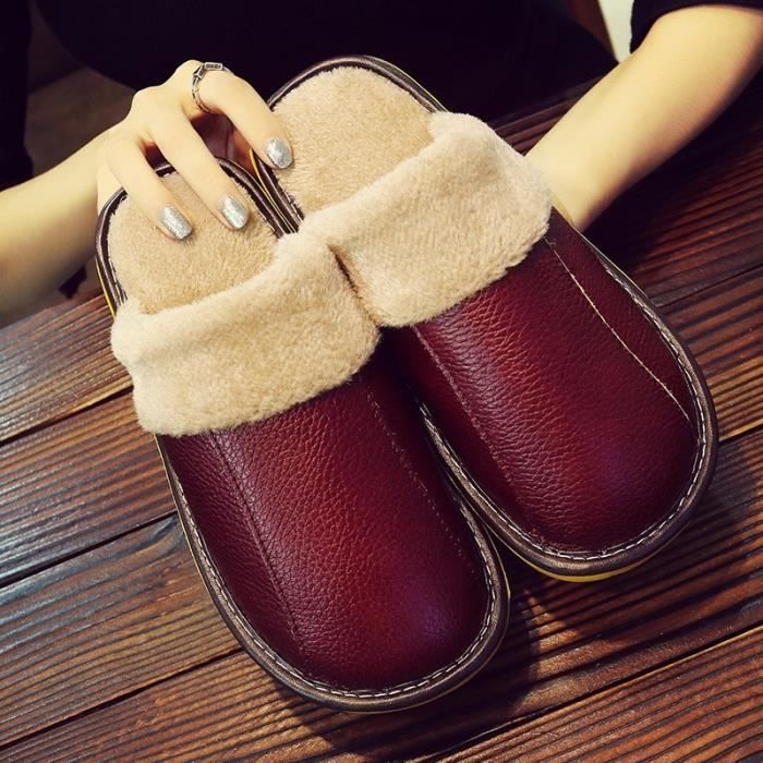 Pantoufles en cuir femme Outlet