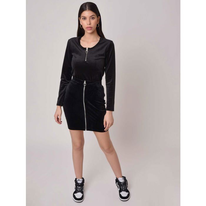 Jupe longue droite Marron Indi & cold - Femme | Place des Tendances