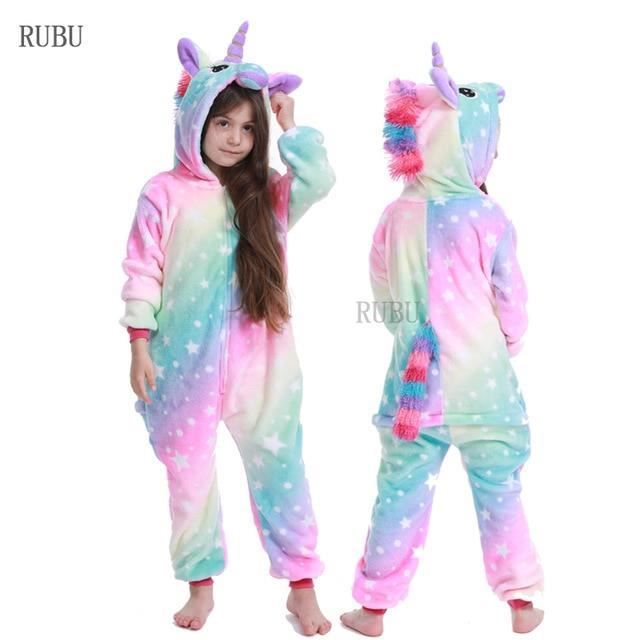 10 Pcs Filles Garcons Hiver Kugurumi Pyjamas Licorne Dessin Anime Anime Animaux Onesies Enfants Vetements De Nuit Flanelle Combinais Beige Pink Stars Achat Vente Pyjama Cdiscount