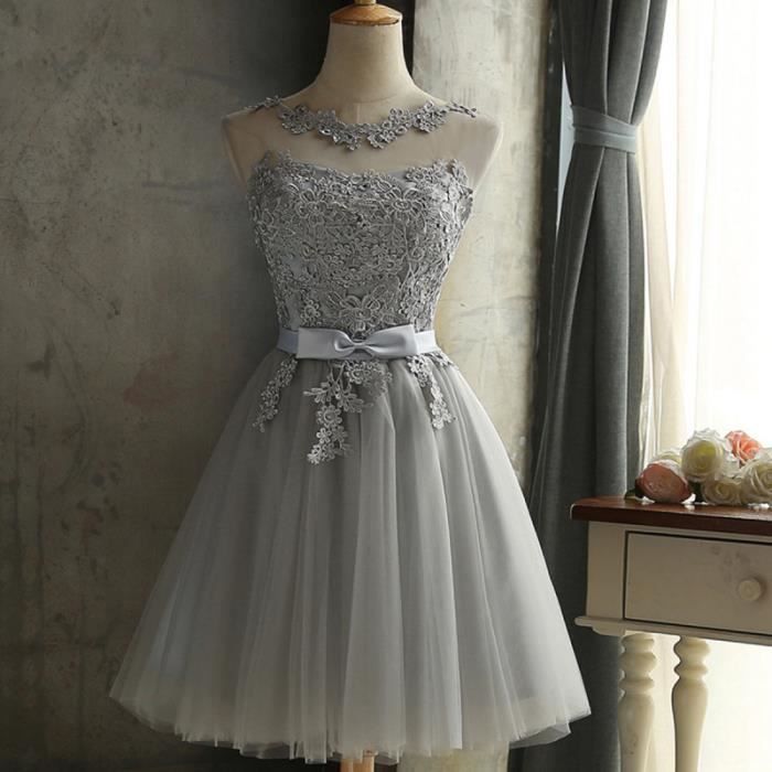 robe dentelle grise