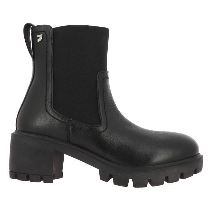 Bottine noir a talon cranté top