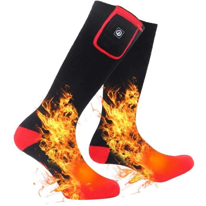 Chaussettes,chaussettes chauffantes thermiques pour hommes et femmes,avec batterie,pour pieds