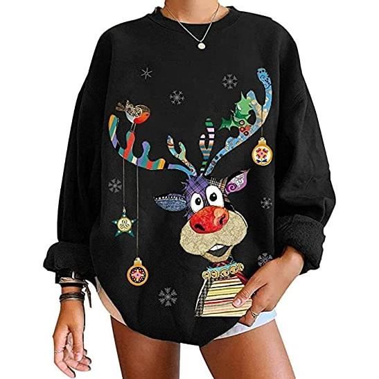 Pull de No l Femme Sweat Cadeaux Hiver Oversize Sweat Shirt