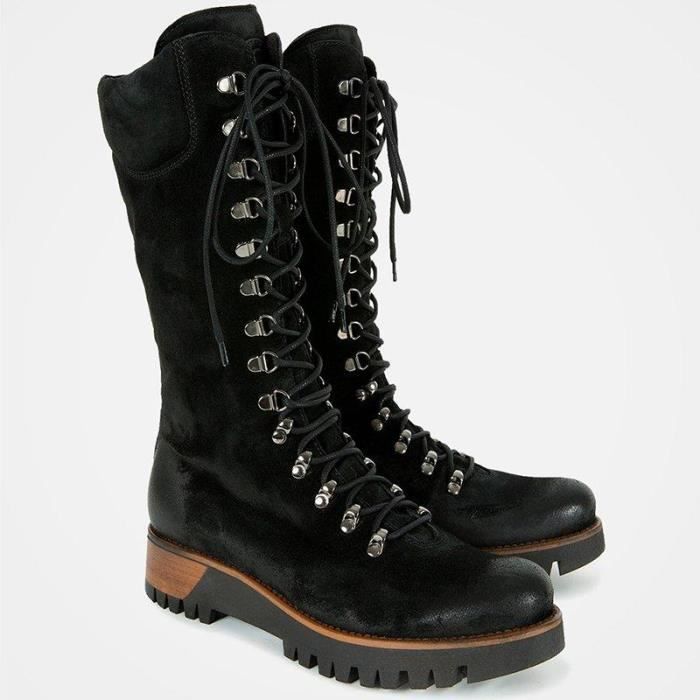 Bottes i-ollet pour fee à talon bloc et boucle à bout rond - Bottes