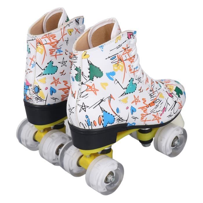 Roller Enfant Patin a Roulette avec 4 Roues - VGEBY - Chengqi01 - Blanc -  Mixte - Glisse urbaine - Loisir