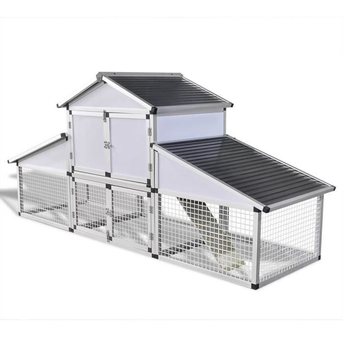 Poulailler en aluminium avec cours et 1 pondoir - Cdiscount Animalerie