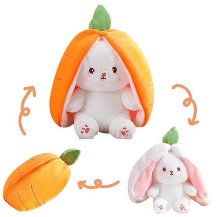 Lapins Muppet Jouets Carottes Réversibles Fraises Lapin Oreiller Peluche  Poupée Pour Garçons Filles