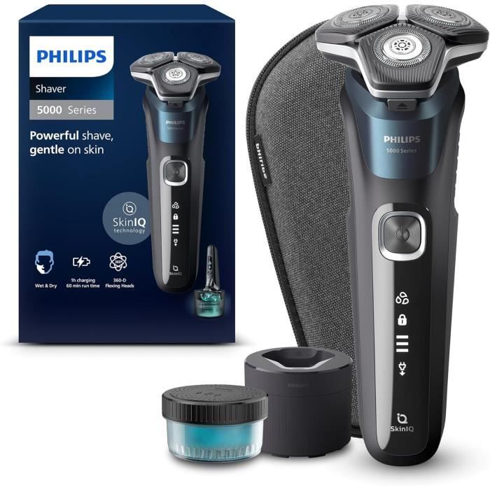 Rasoir électrique PHILIPS Series 5000 Technologie SkinIQ Tondeuse rétractable Coffret de voyage - vue 2