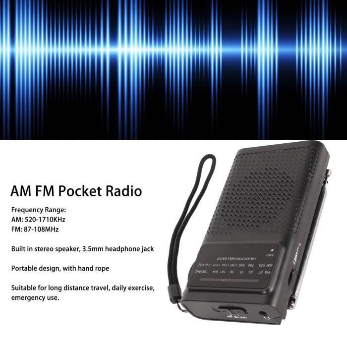 Radio Portable Blaupunkt PR4BK - AM/FM, Piles AA, Format Poche
