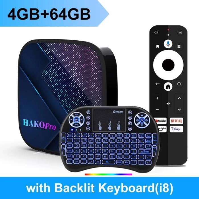 HAKO Pro-Boîtier TV Android 11,Amlogic S905Y4,2 Go-16 Go,1080p,WiFi 4K ...