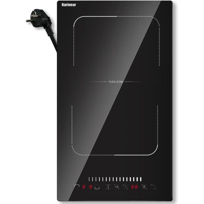 Plaque Induction 2 Feux - 3600W Totale - 9 Niveaux De Puissance - Minuterie 4h - Sécurité Enfants - Pour Toutes Poêles Plates