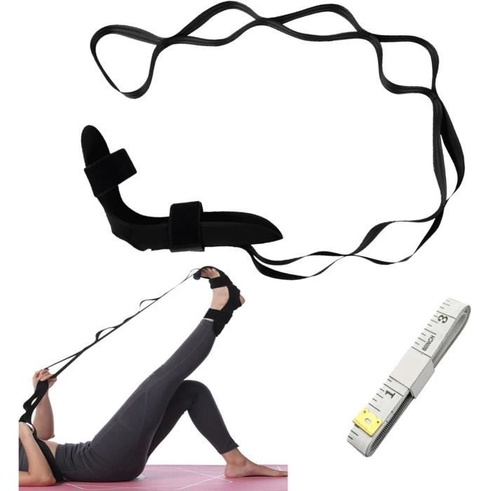 Sangle De Yoga Extensible – Pied/jambe – PVC Noir – Usage Domestique