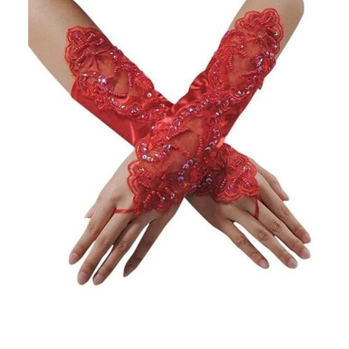 Gants En Dentelle Pour Femme - Gants Courts En Dentelle Florale - Gants De Mariage Pour Opéra, Soirée, Mariage, Bal De Fin D'année, Cosplay (beige), Beige, Moyen