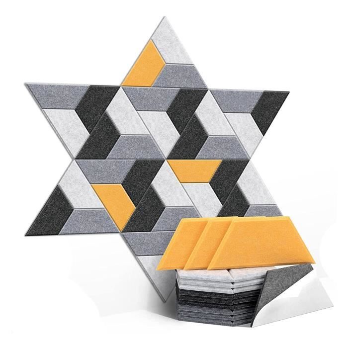 Panneaux Acoustiques En Mousse Haute Densité – Lot De 36, 30x30x3 Cm, Autocollants, Pour Studio, Bureau, Chambre