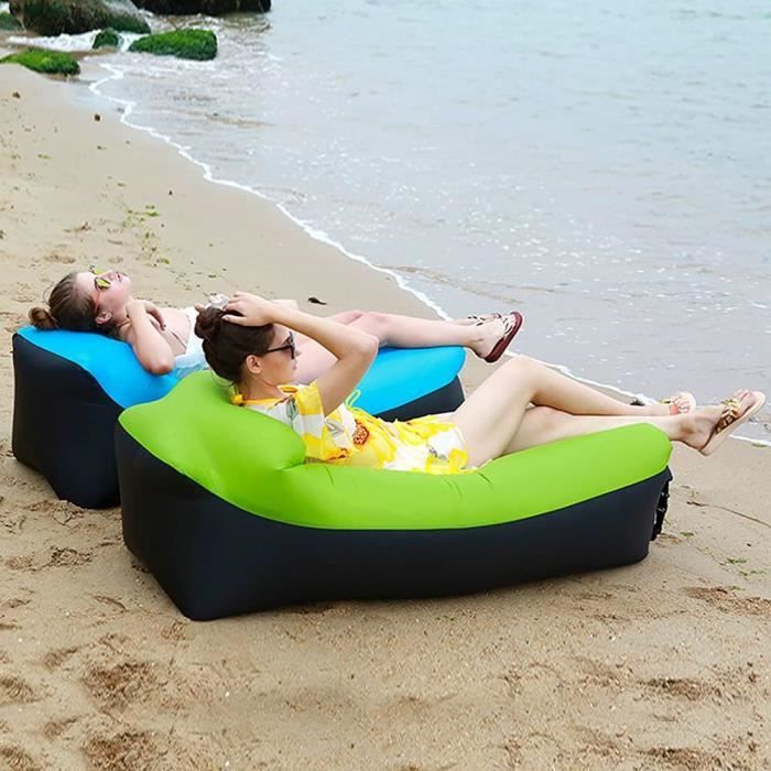 Fauteuil Gonflable Portable Avec Dossier - Canapé Pliable Pour Camping, Jardin, Intérieur - Facile à Nettoyer