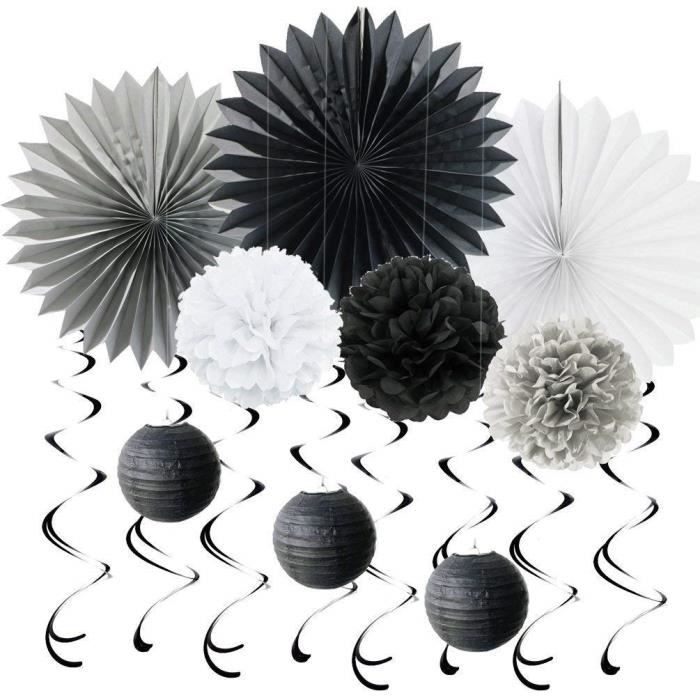 Deco Anniversaire Noir Et Gris Achat Vente Pas Cher
