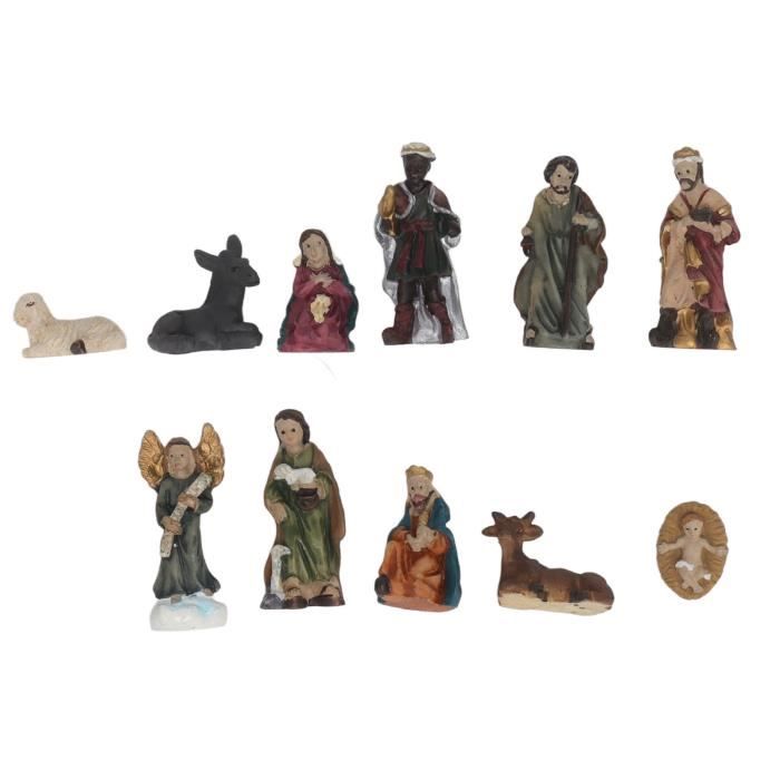 SURENHAP Ensembles de crèche de Noël en résine Ensemble de Figurines de 