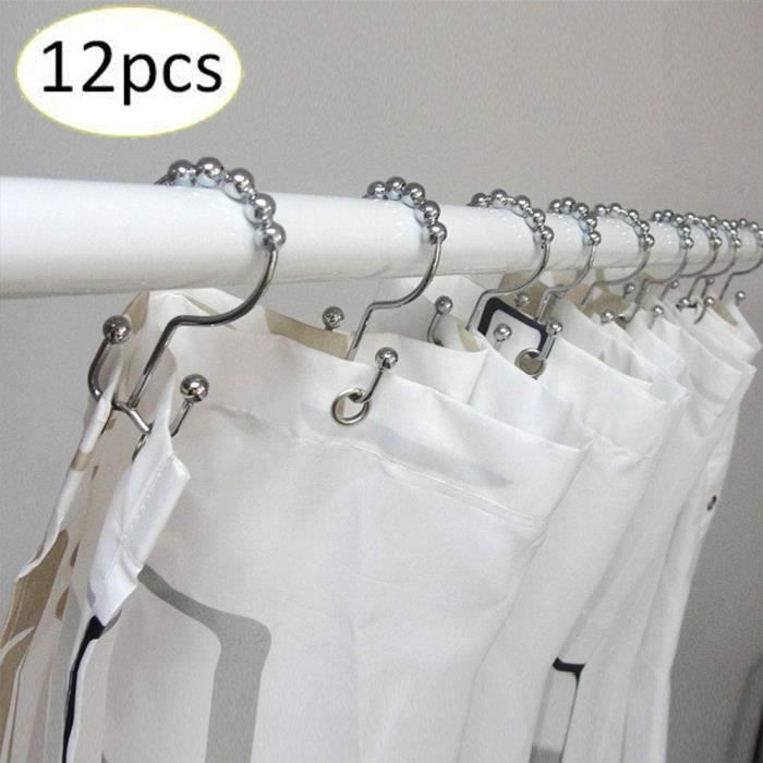12 Crochets Simples NC 12x Anneaux de Douche Anneaux de Rideau de Douche Anneaux de Suspension en Acier Inoxydable avec système Coulissant 69x39mm 12 Crochets Simples NC 12x Anneaux de Douche Anneaux de Rideau de Douche Anneaux de Suspension en Acier Inoxydable avec système Coulissant 69x39mm