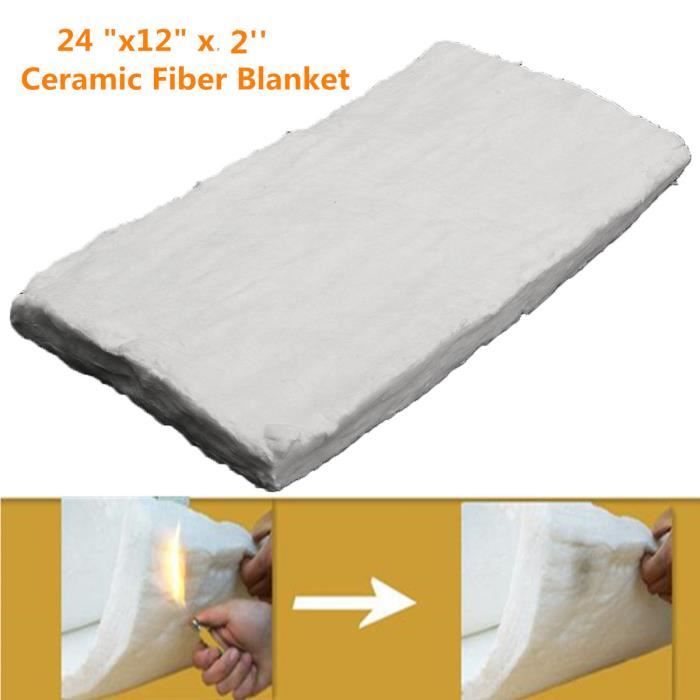 Coussin Isolation Fibre Céramique - 300x200x50 Mm - Résiste Jusqu'à 1400°C - Pour Four, Poêle, Cheminée