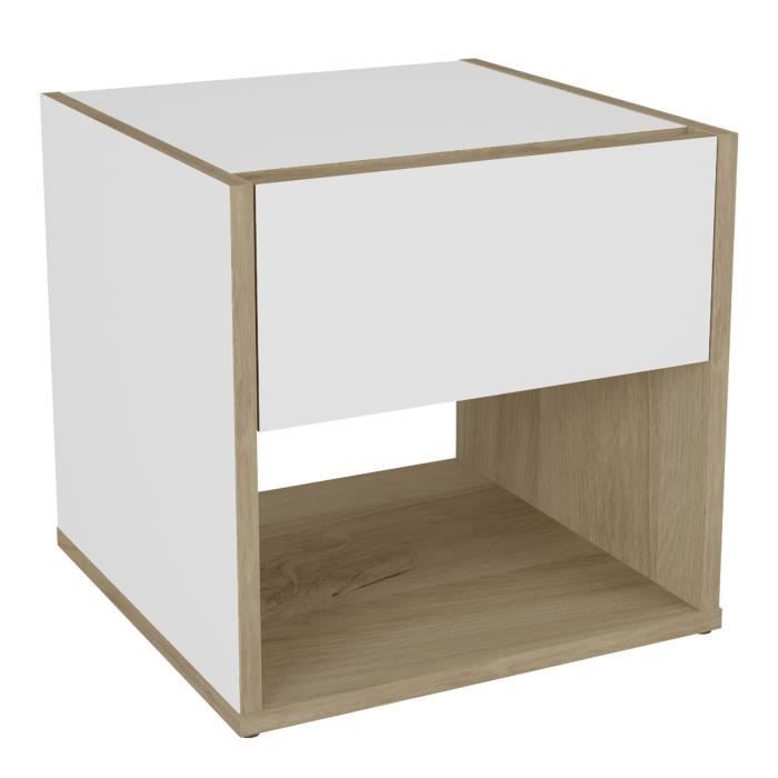 Kinder Nachttisch Demeyere – Weiß, 37x33x43 Cm, Mit Schublade, Made In France
