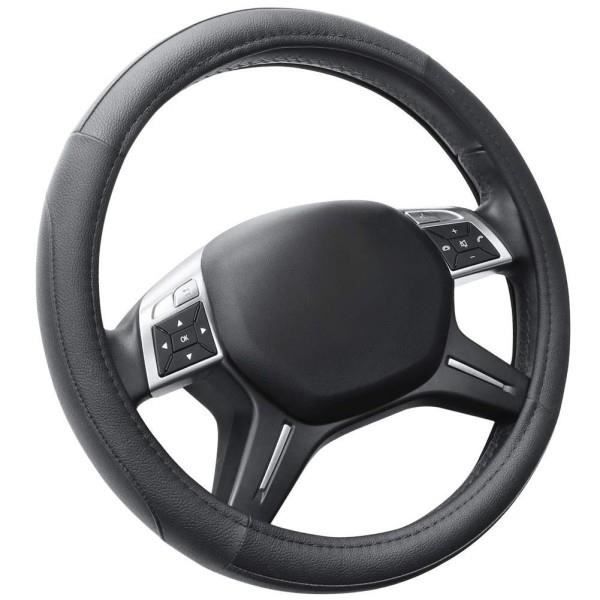 Coprivolante Universale In Microfibra Da Cucire – Pelle Ecologica, Diametro 38 Cm, Con Fili Rosso E Nero, Segurcars