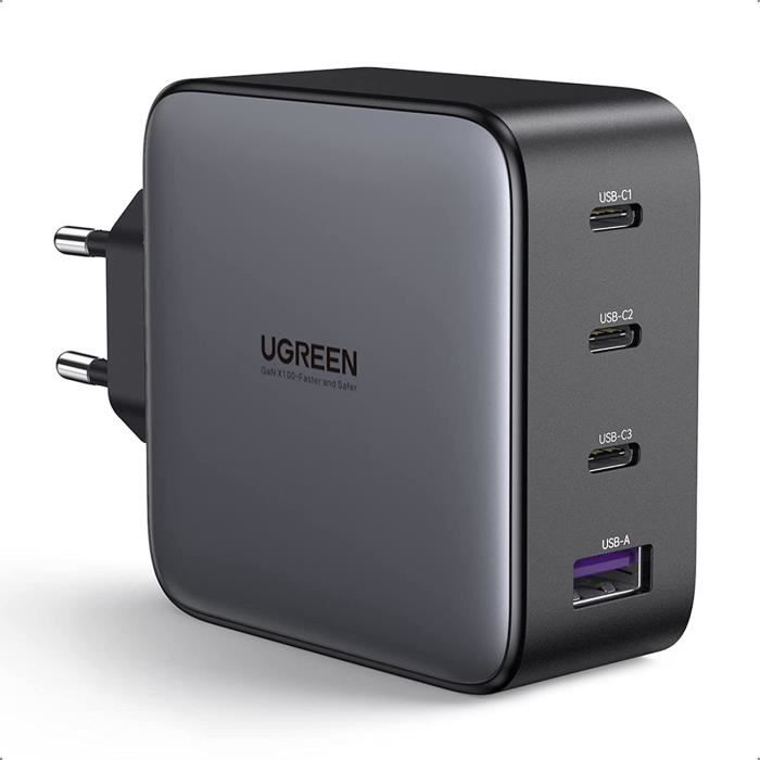 UGREEN Nexode Pro 100W USB C GaN Chargeur Rapide Compatible avec iPhone 15  Plus Pro Max