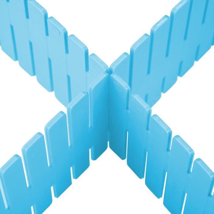 8 PCS Separateur Tiroirs Reglable En Plastique 27.5-52cm Organisateur