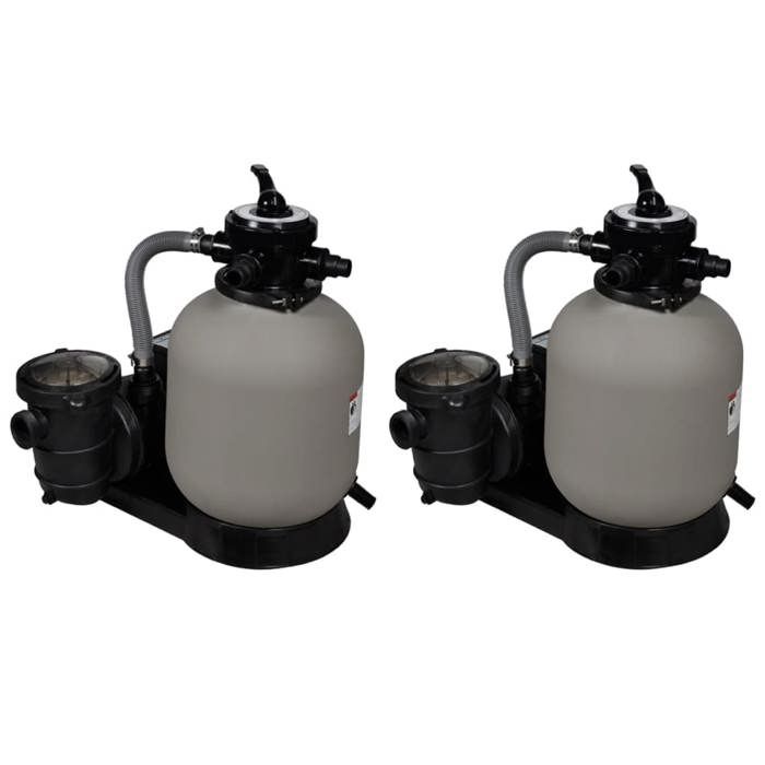 vidaXL 2x Pompes à Filtre à Sable Pompe de Filtration Système de Filtration Pompe de Piscine Hors Sol Hors Bassin 277090