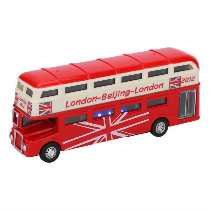 Naroote – Bus à Deux étages En Alliage 1/32 Avec LED, Musique Et Roue à Inertie – Cadeau Enfant 3+ Ans (or)