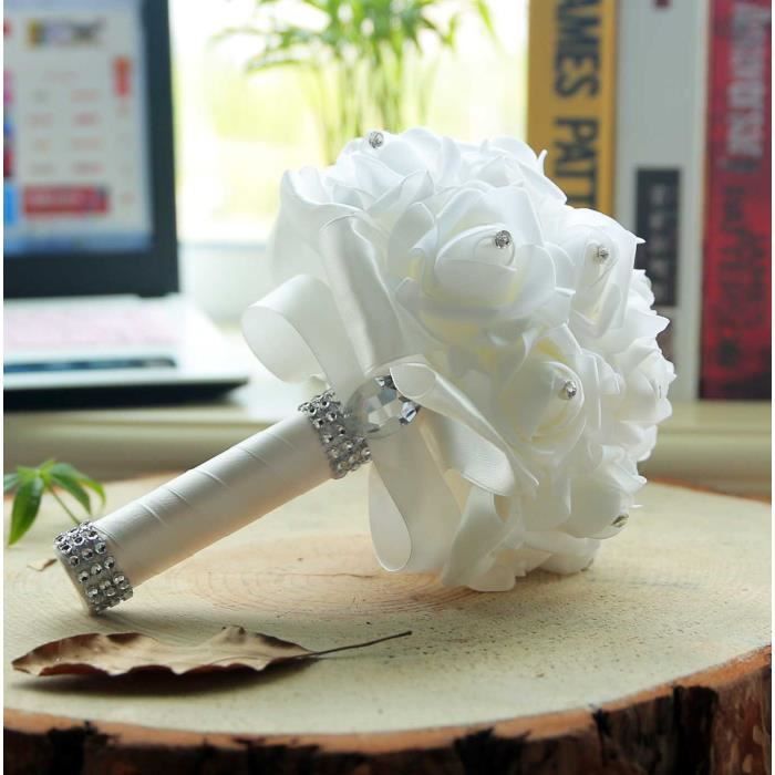 Bouquet De Mariée Bride Floraison Bouquets De Main Mariage Fleur Fashion 20cm Blanc