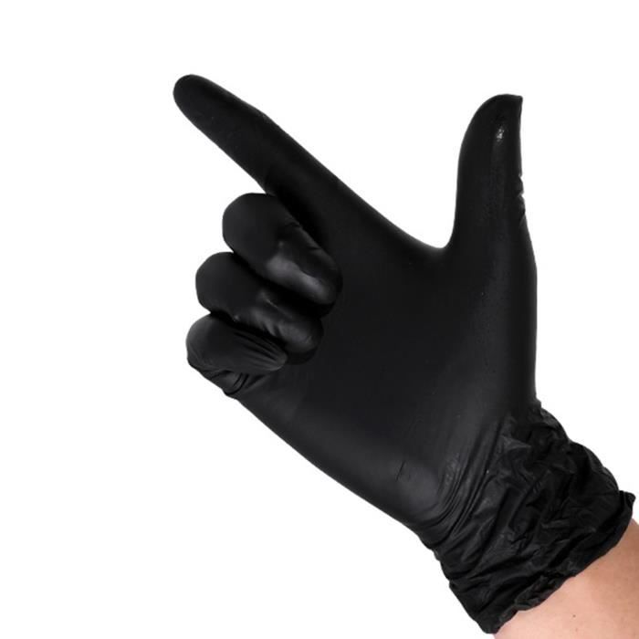 Gants Alimentaires - VVIKIZY - PVC Noir - 100PCS - Élastiques - Confortables - Sensibilité Tactile