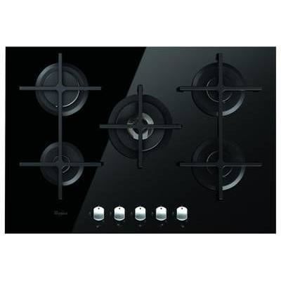 Plaque De Cuisson Gaz 5 Feux 90 Cm Noir Whirlpool Akt8000nb Table De Cuisson Gaz Verre Noir L 73 X P 51