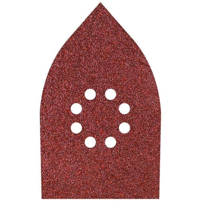 15 Patins Abrasifs Wolfcraft - Grain 40/80/120 - 95mm Triangle - Pour Ponceuse Delta - Corindon