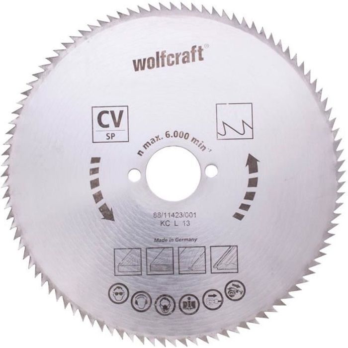 Lame Scie Circulaire Wolfcraft 160 Mm – 24 Dents – Réf 6567000 – Acier Carbone