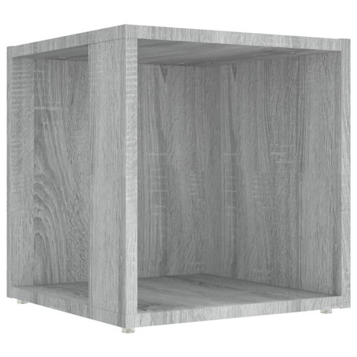 yosoo table d'appoint sonoma gris 33x33x34,5 cm bois d'ingénierie ls008