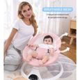 Balancelle Rose Bluetooth pour bébé 0-12 mois,Balançoire électrique 5 vitesses,Transat avec télécommande et Affichage LED-1