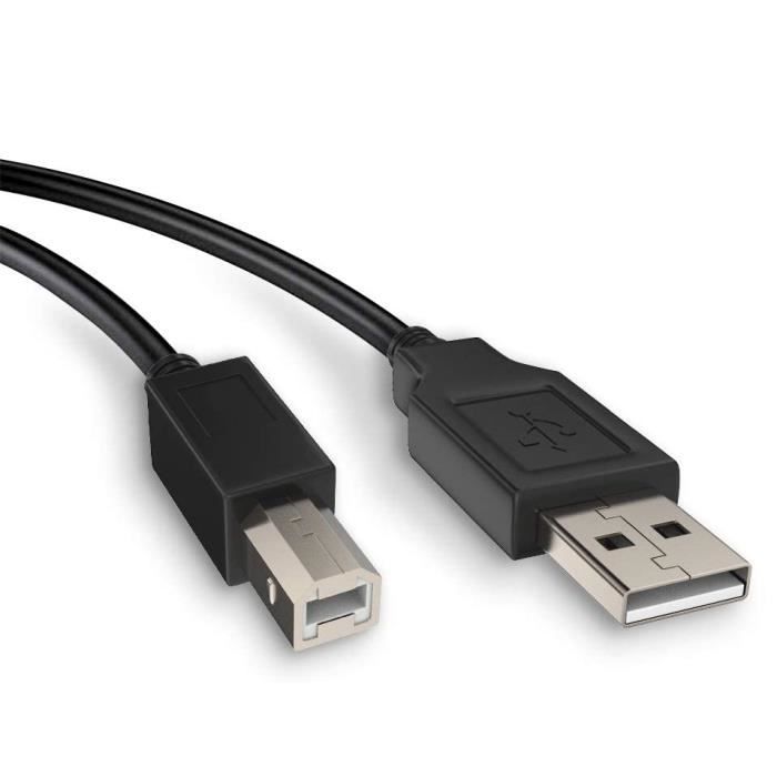 ANMIEL Câble d'imprimante USB C 3 m, câble USB B vers USB C en nylon tressé  pour MacBook Pro/Air, câble MIDI USB C compatible avec HP, Canon, Yamaha