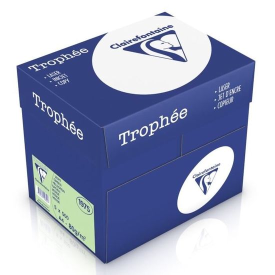 Clairefontaine Trophée – Ramette de papier//cartonné A4 21 x 29.7 cm 250 feuilles Noir /& Trophée 1004 Ramette de 250 feuilles papier 160 g Format A4 Rouge