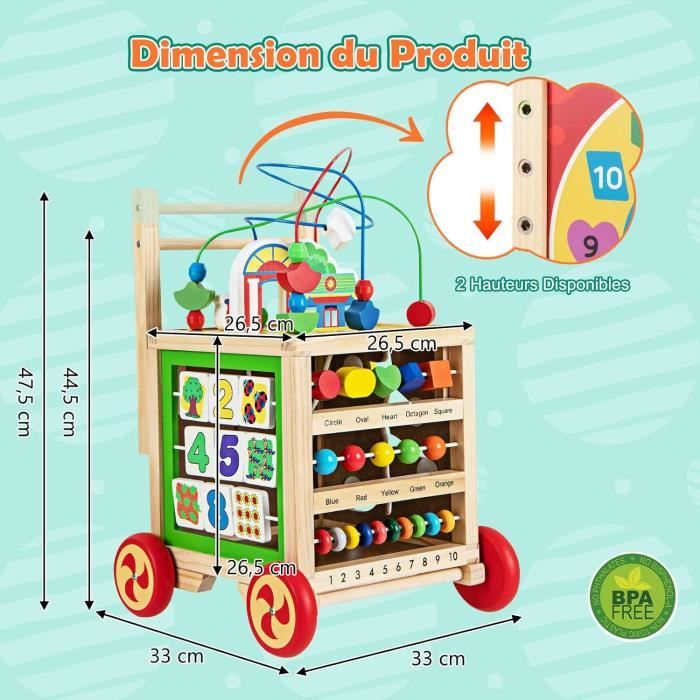 Mathématiques Porteur Bruin En En Bois Trotteur BÃ©bÃ© Porteur